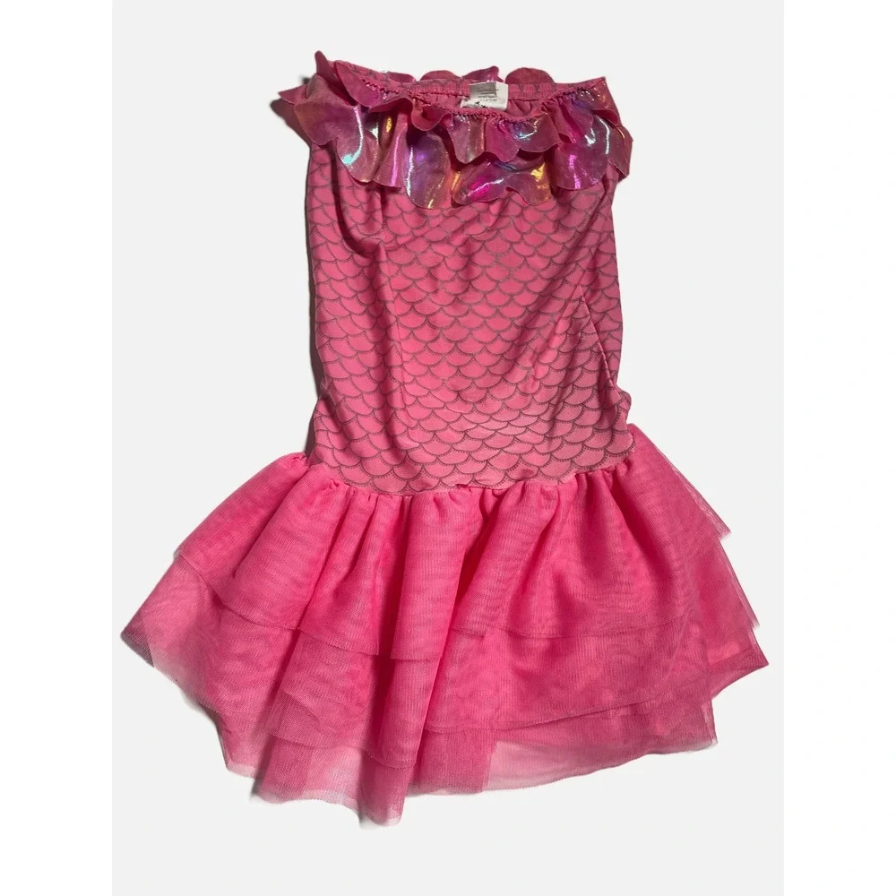 Mud Pie‎ Mermaid Costume Dress Kids 5T Pink Iridescent Tulle Tutu Dress Up Fun